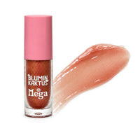 Mango Vanilla Juicy Bloom Gloss tube with a sheer warm-golden shimmer swatch