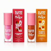 Juicy Bloom Gloss Duo with Strawberry Vanilla and Mango Vanilla tubes and both closed cartons