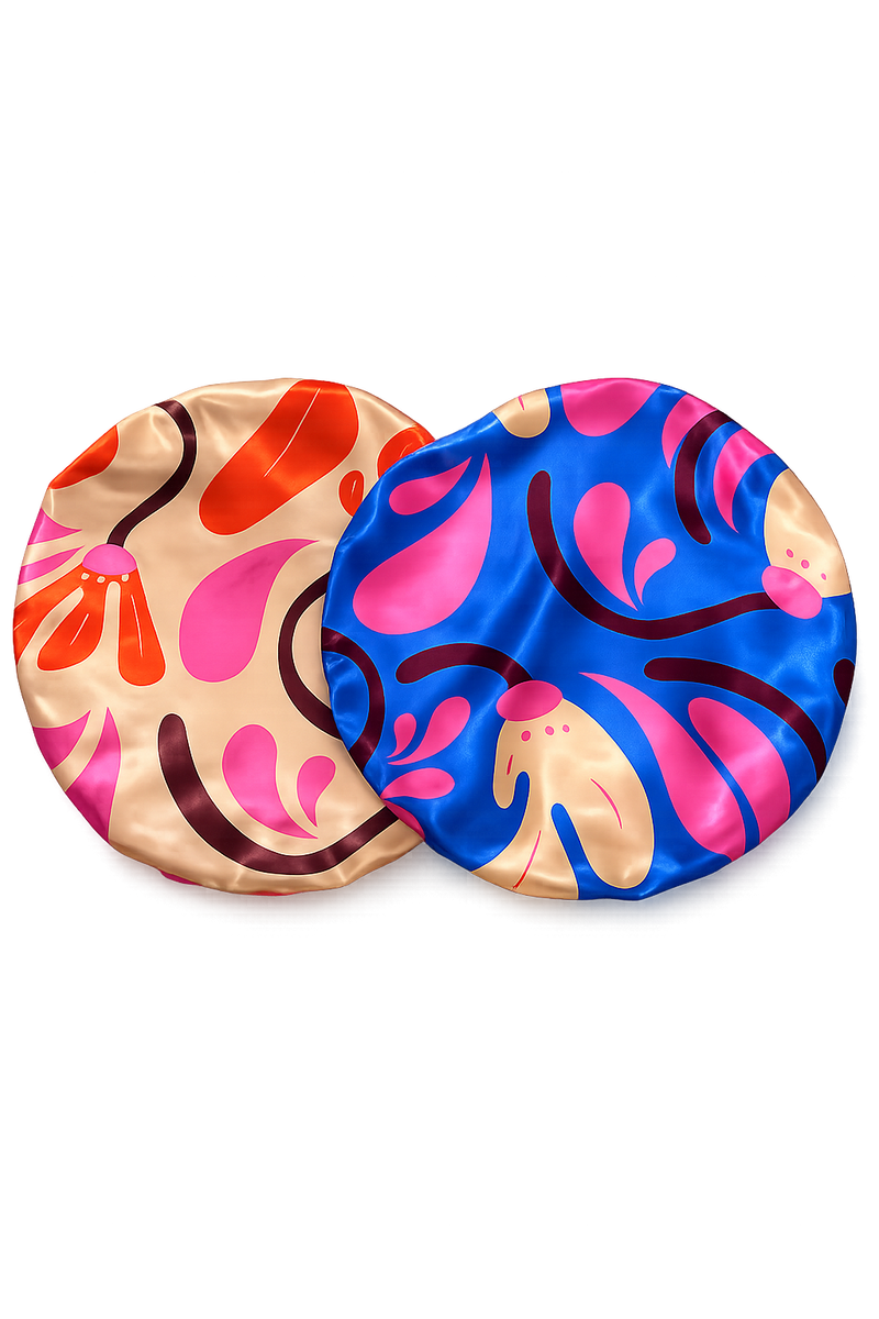 Sleep In Bloom Silk-Satin Bonnet Duo