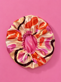 Sleep In Bloom Silk-Satin Bonnet